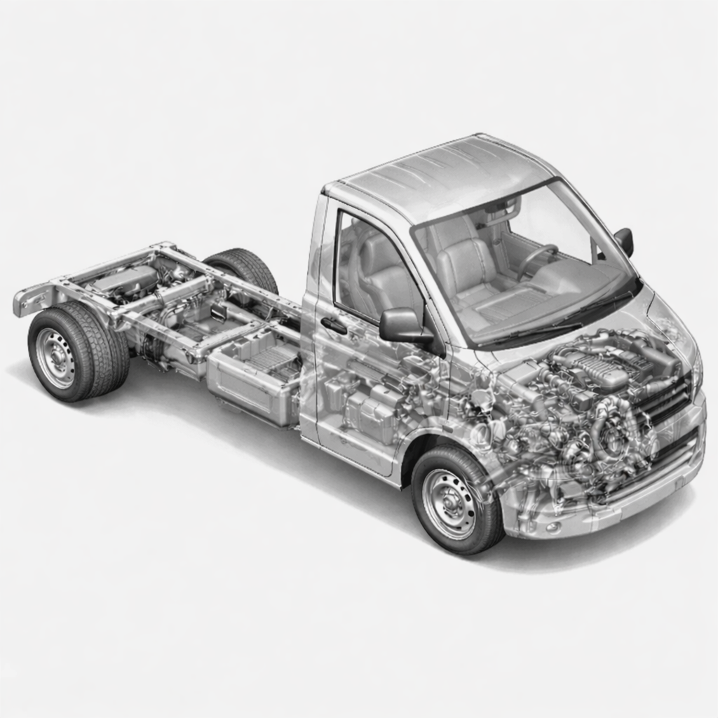 Detailed cutaway of truck chassis (1)