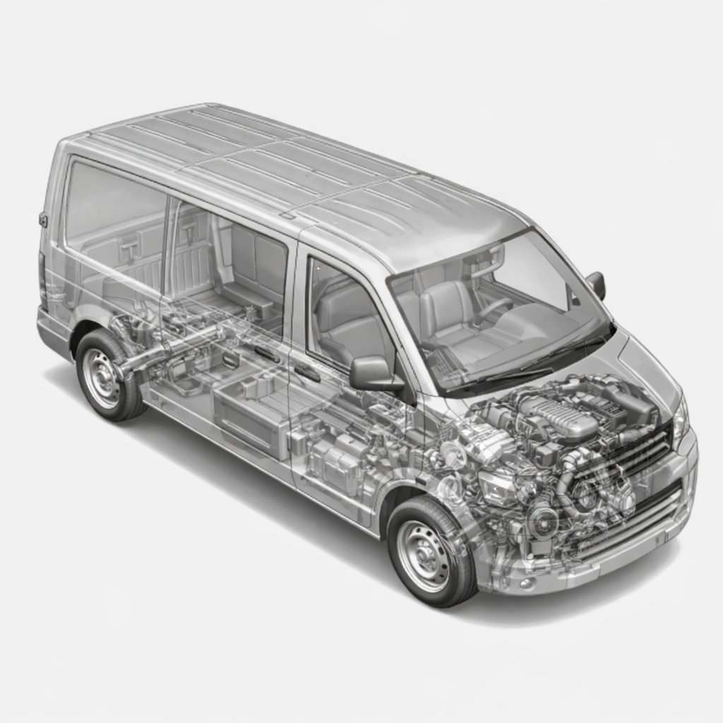 Detailed view of a modern cargo van